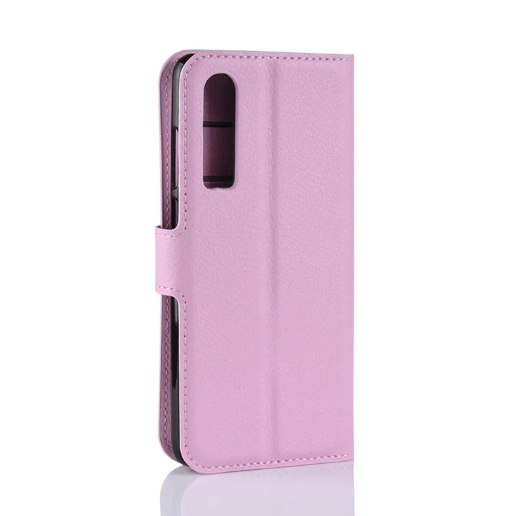 Litchi Texture Wallet Stand Couro Capa Móvel Para Huawei P30 - Cor De Rosa