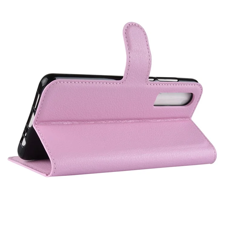 Litchi Texture Wallet Stand Leather Mobile Cover for Huawei P30 - Pink