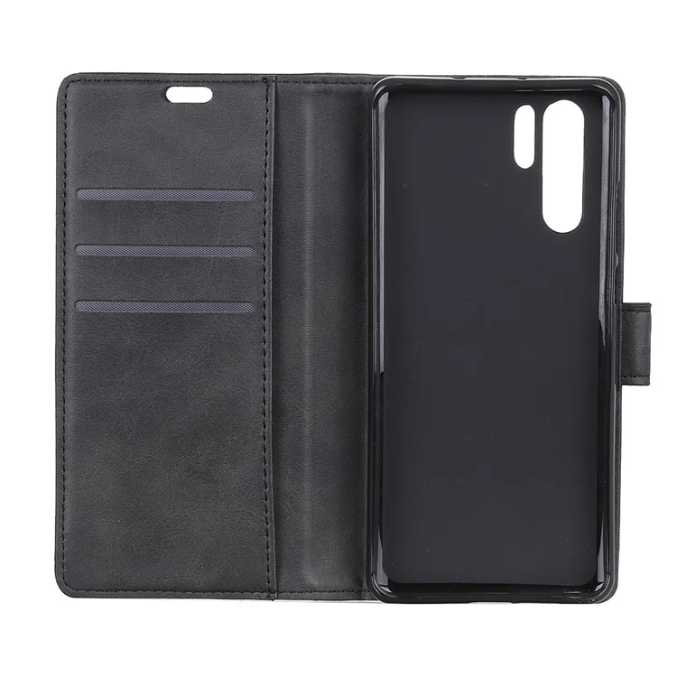 Für Huawei P30 Pro Matte PU Leder Brieftasche Magnetic Protective Case - Schwarz