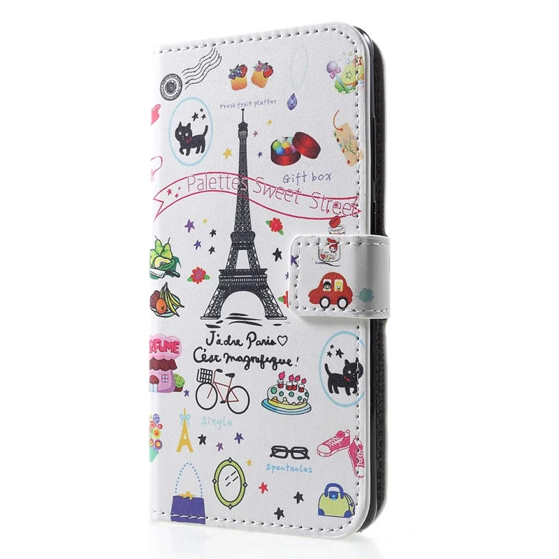 Patterned Card Holder Stand Leather Shell for Huawei P30 - Palettes Sweet Street