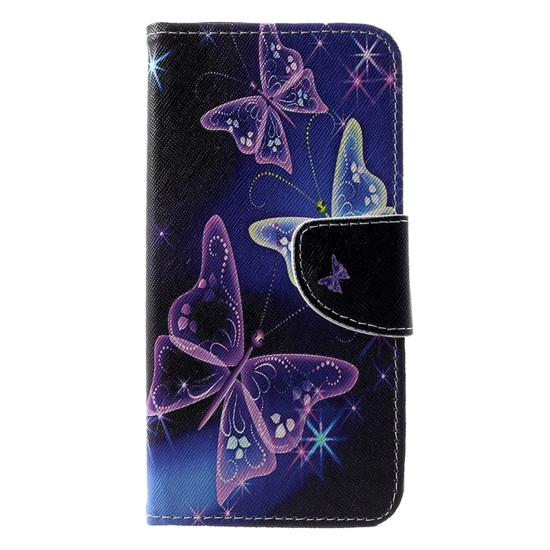 Cross Texture Pattern Printing Leather Wallet Shell for Huawei P30 - Pretty Butterflies