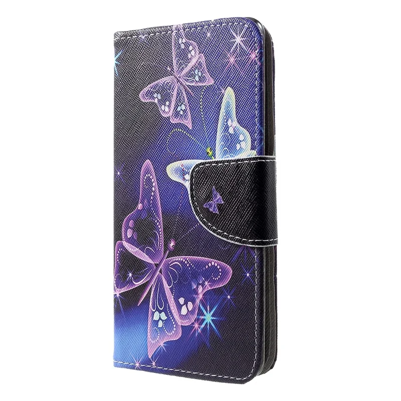 Cross Texture Pattern Printing Leather Wallet Shell for Huawei P30 - Pretty Butterflies