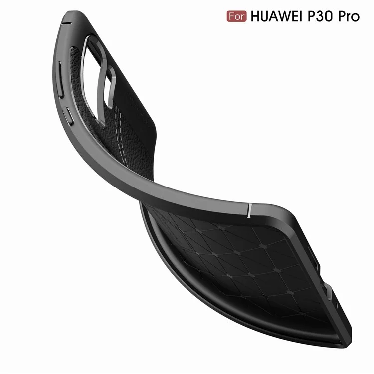 Case TPU di Texture Litchi Per Huawei P30 Pro - Nero