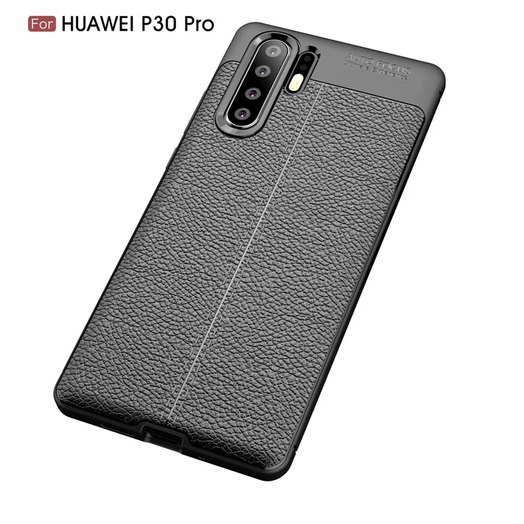 Case TPU di Texture Litchi Per Huawei P30 Pro - Nero