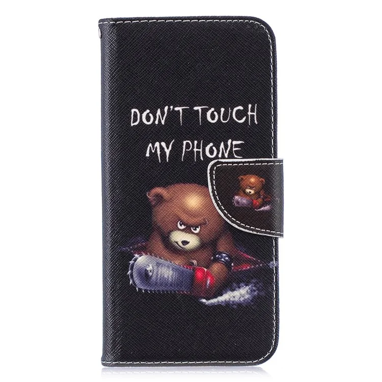 Pattern Printing PU Leather Flip Cover for Huawei P Smart (2019) / Honor 10 Lite - Bear And Its Warnings