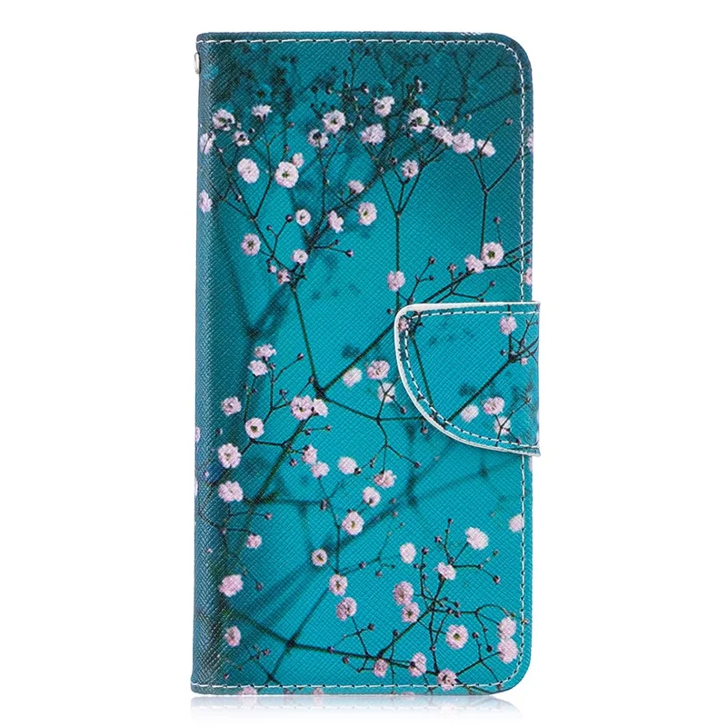 Pattern Printing PU Leather Mobile Phone Case Accessory for Huawei P30 - Tree with Flowers