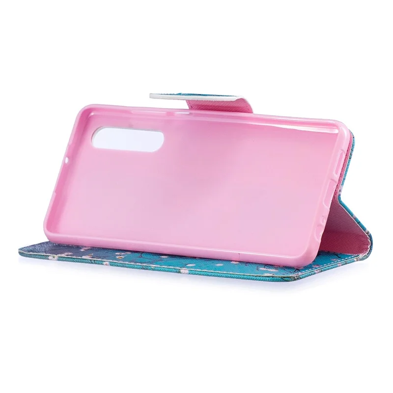 Pattern Printing PU Leather Mobile Phone Case Accessory for Huawei P30 - Tree with Flowers