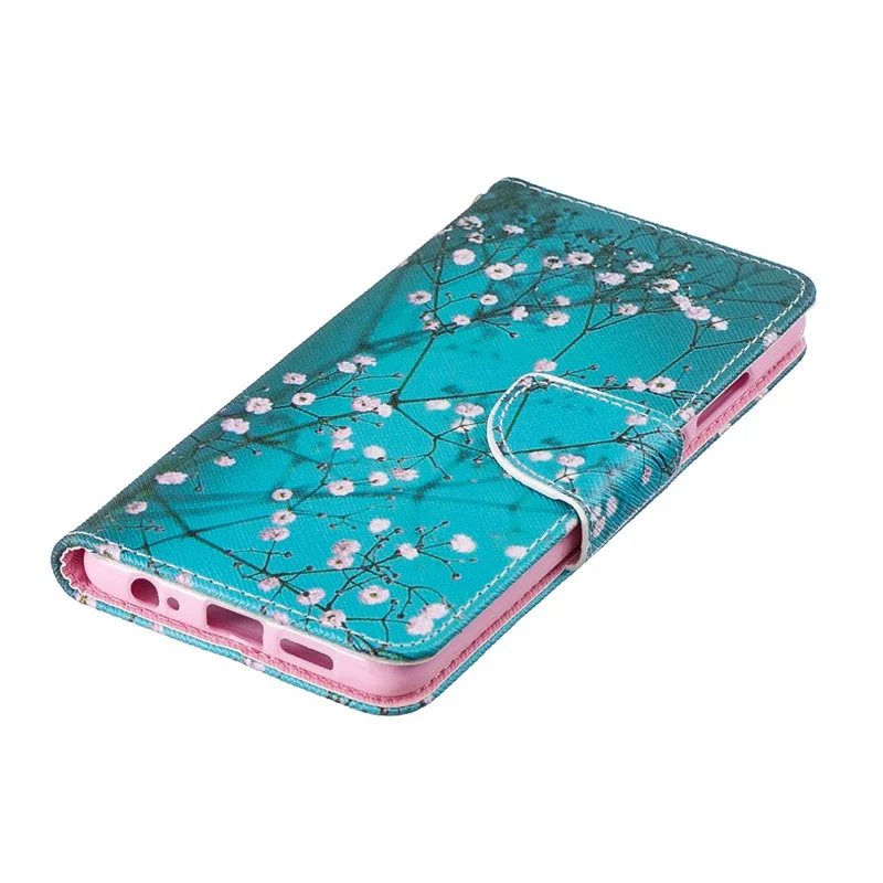 Pattern Printing PU Leather Mobile Phone Case Accessory for Huawei P30 - Tree with Flowers