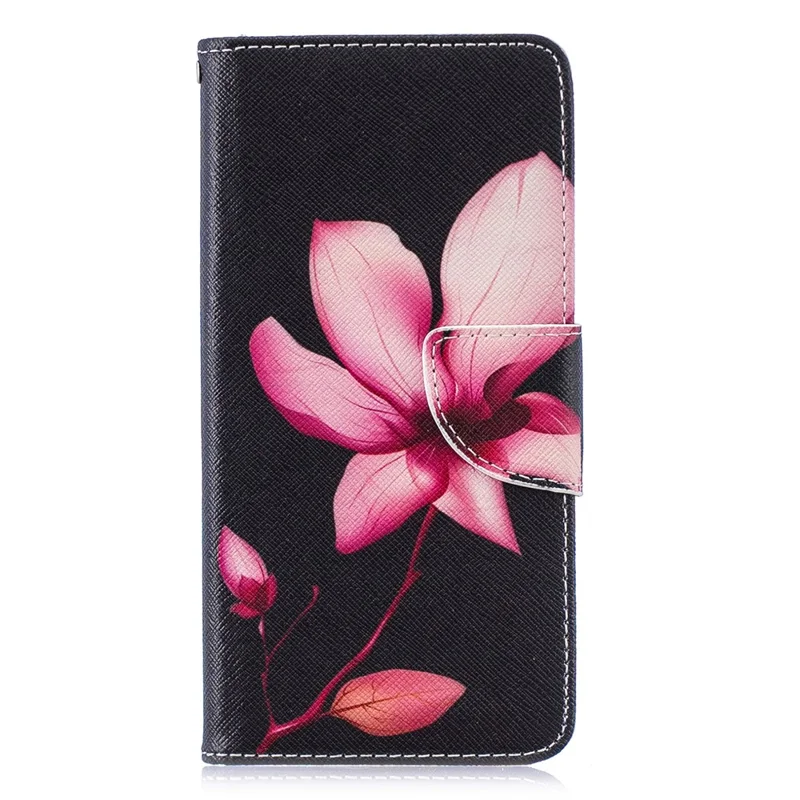 Pattern Printing PU Leather Protection Shell for Huawei P30 - Flower Pattern