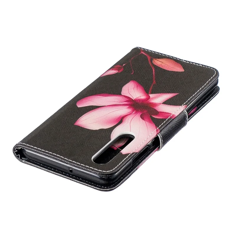 Pattern Printing PU Leather Protection Shell for Huawei P30 - Flower Pattern