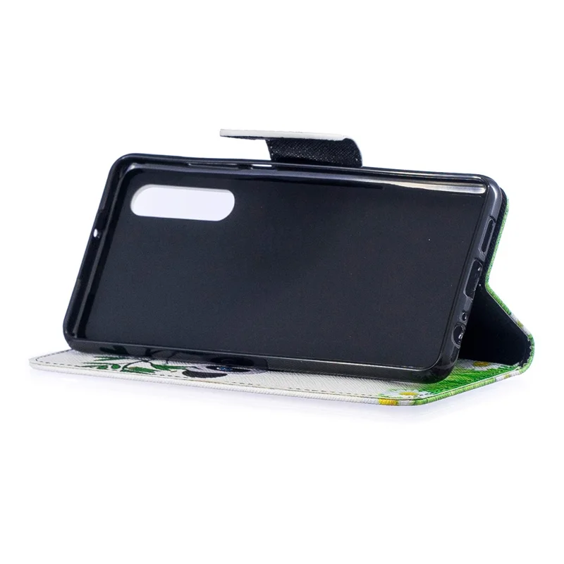Pattern Printing PU Leather Phone Shell with Card Slots for Huawei P30 - Lovely Panda