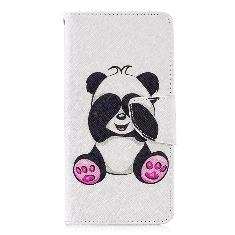 Musterdruck PU Ledertasche [standbrieftasche] Für Huawei P30 - Entzückender Panda