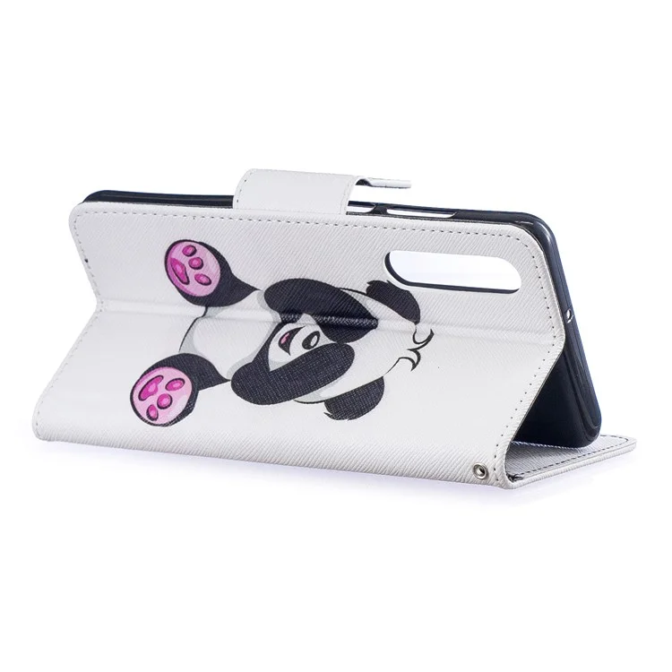 Impresión de Patrones Case de Cuero PU [billetera de Soporte] Para Huawei P30 - Adorable Panda