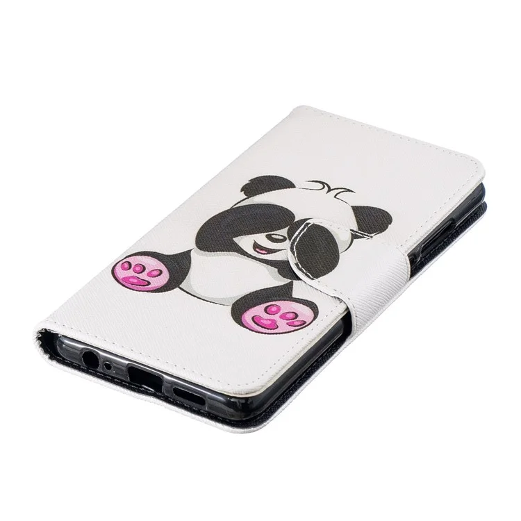 Père Impression PU Cuir pu [portefeuille de Support] Pour Huawei P30 - Adorable Panda