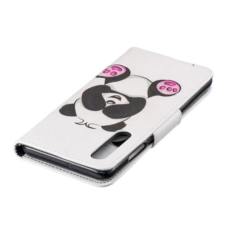 Père Impression PU Cuir pu [portefeuille de Support] Pour Huawei P30 - Adorable Panda