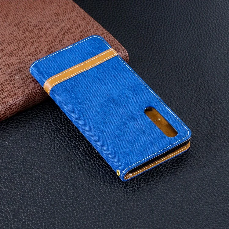 Dos de Dos Tonos Jean PU PU Flip Fast Fack Para Huawei P30 - Bebe Azul