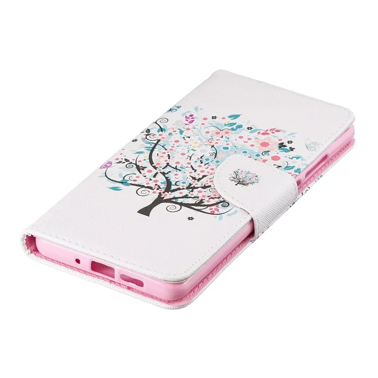 Pattern Printing Willet Stand Case Para Huawei P30 Pro - Árbol de Flores