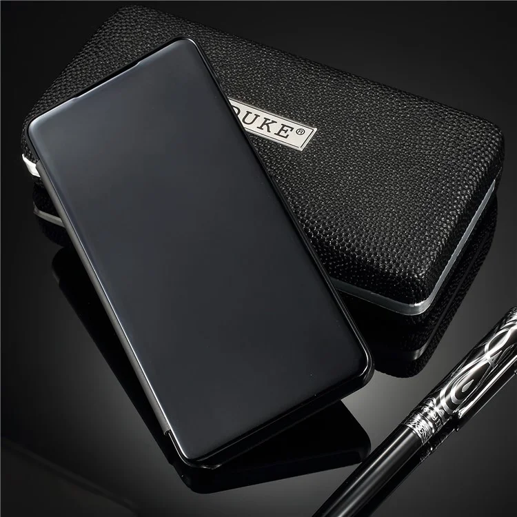 Plated Mirror Surface View Window Leather Case for Huawei P30 - Black