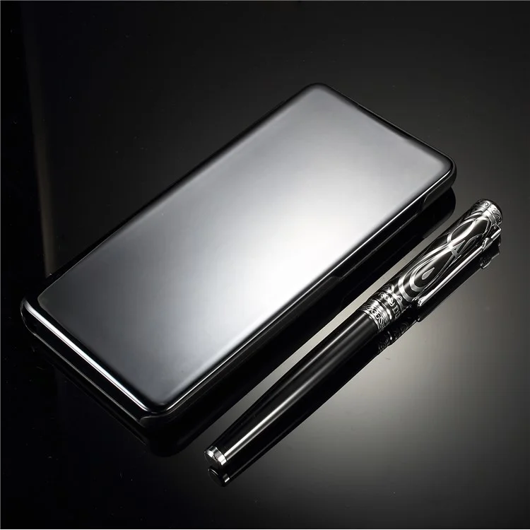 Plated Mirror Surface View Window Leather Case für Huawei P30 - Schwarz