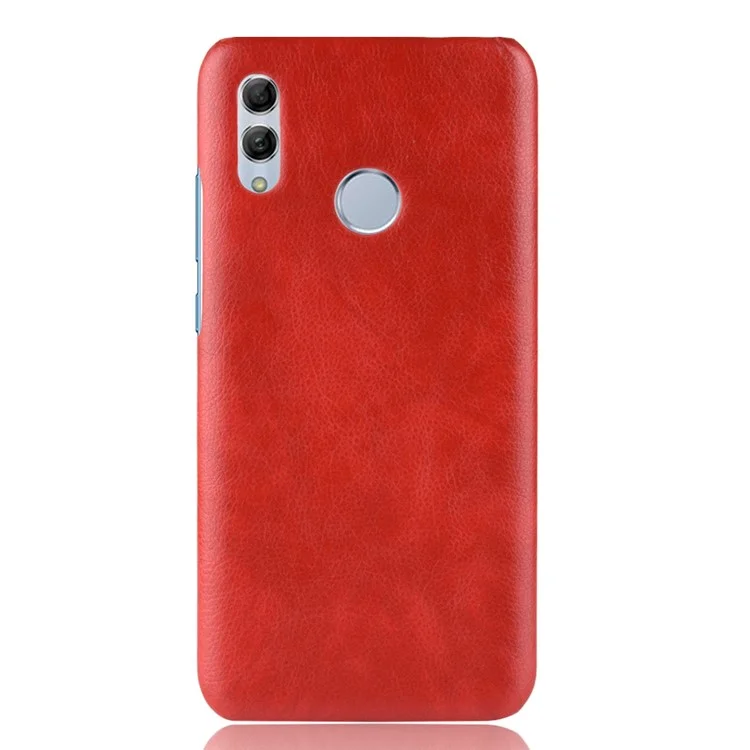 Litchi Texture PU Leather Coated Plastic Mobile Shell for Huawei P Smart (2019) - Red