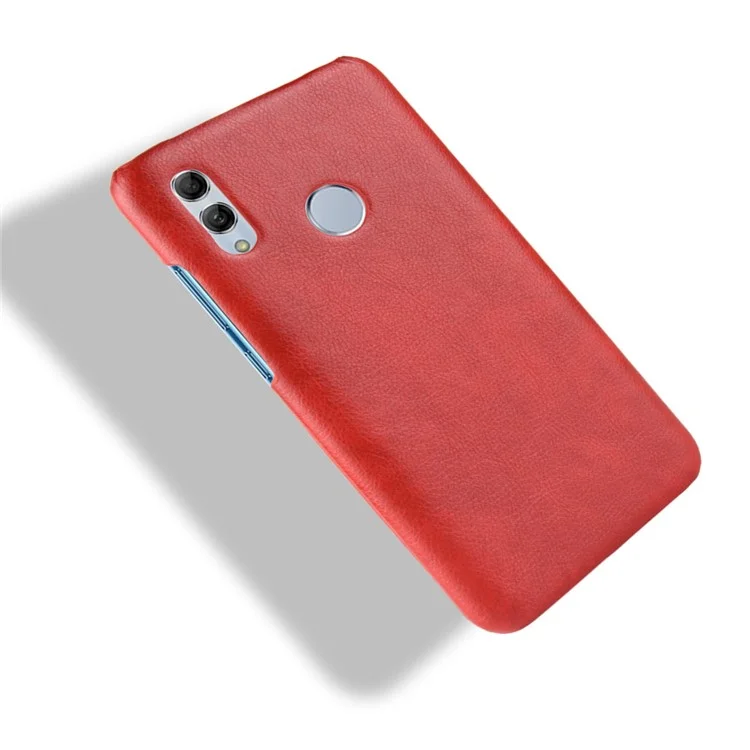 Guscio Mobile In Plastica Rivestito In Pelle PU Di Litchi Texture Per Huawei P Smart (2019) - Rosso