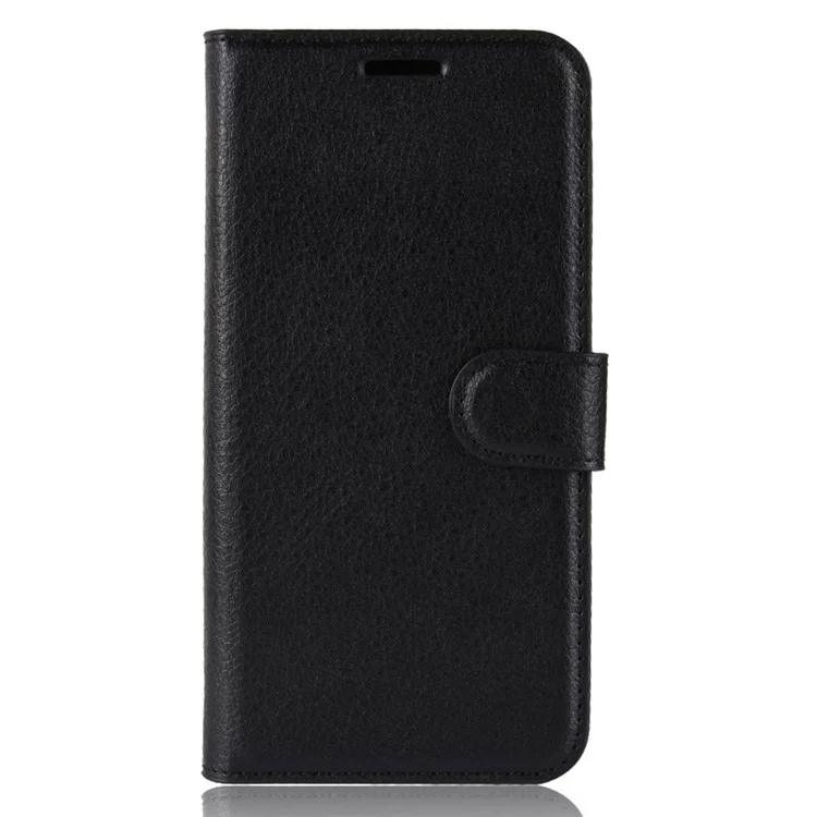 Litchi Texture Wallet Leather Mobile Phone Cover for Huawei P30 Pro Stand Phone Accessory - Black