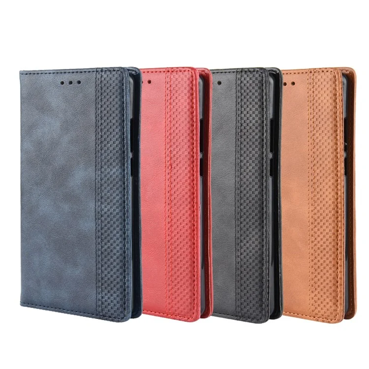 Vintage Style Magnetic Closue Leather Wallet Stand Phone Shell Case for Huawei P30 Pro - Brown