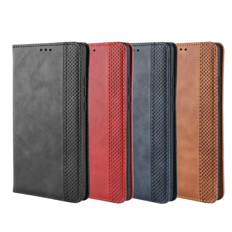 Vintage Style Leather Wallet Case for Huawei Mate 20 X - Brown