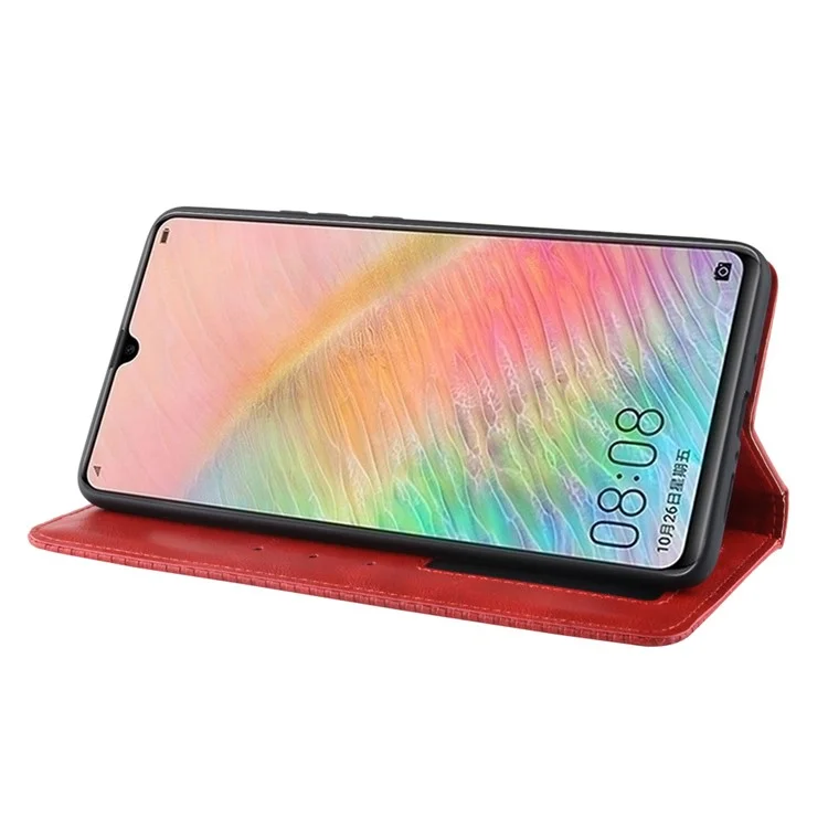 Custodia Per Portafoglio In Pelle Stile Vintage Per Huawei Mate 20 X - Rosso