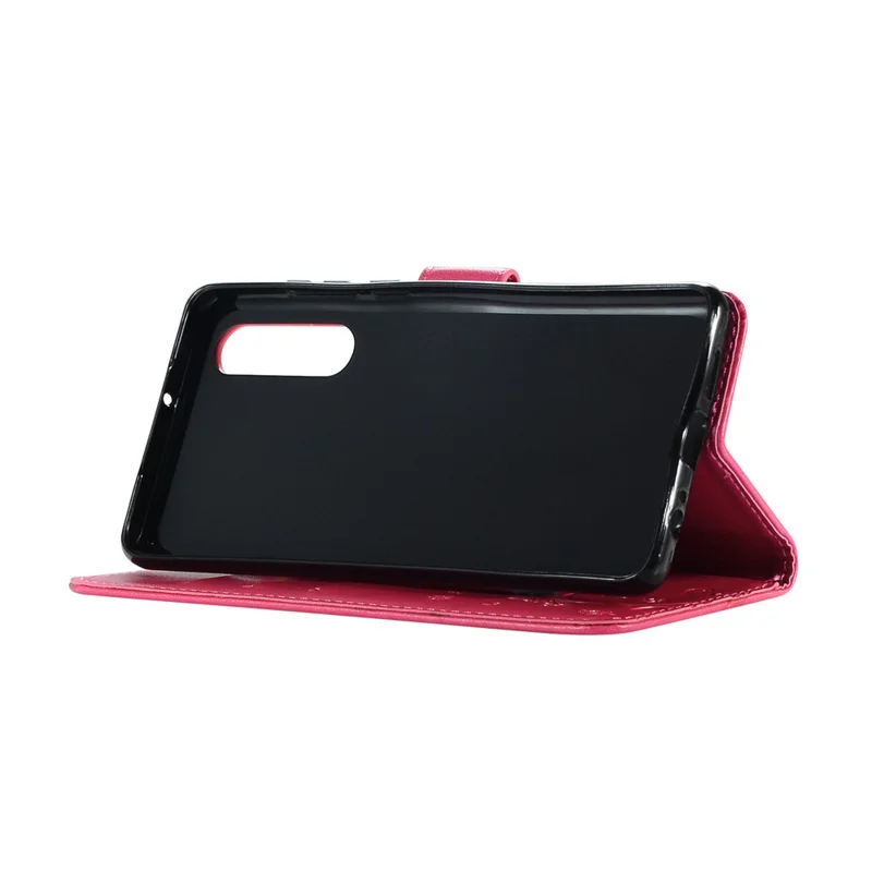 للهاتف هواوي P30 غطاء جلد واقٍ بتصميم فراشة ووردة - روز