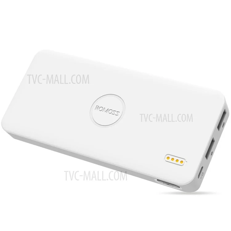 ROMOSS Polymos 10 Air 10000mAh External Power Bank Battery Charger Dual USB Ports - White