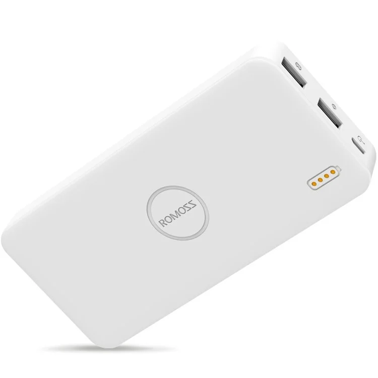 ROMOSS Polymos 10 Air 10000mAh External Power Bank Battery Charger Dual USB Ports - White