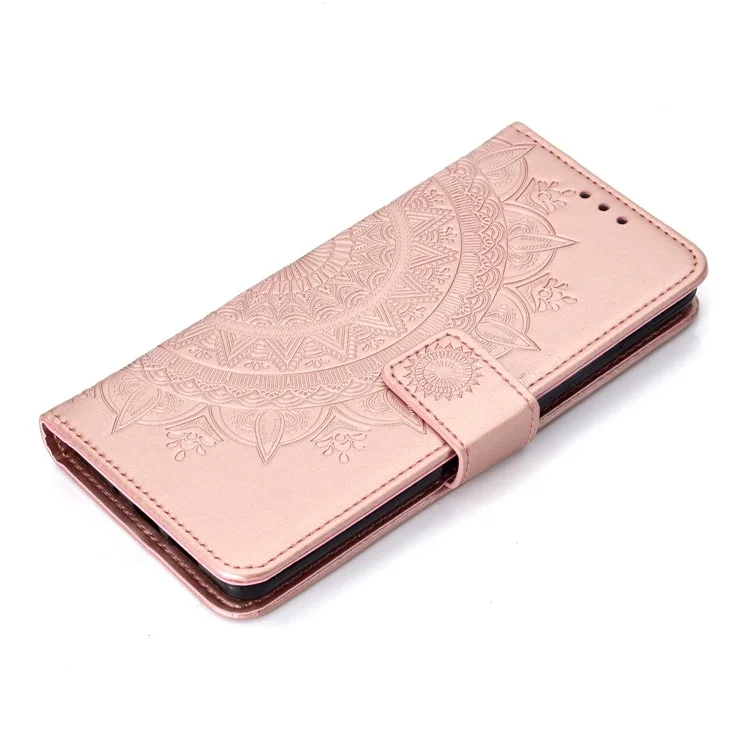 Imprinted Mandala Pattern PU Leather Protection Mobile Phone Case for Huawei P30 Pro - Rose Gold