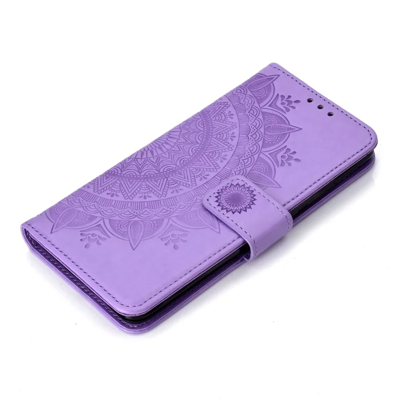 Imprinted Mandala Pattern PU Leather Protection Phone Shell for Huawei P30 Pro - Purple