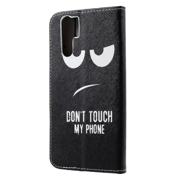 Coque De Téléphone Portable En Cuir De Texture Transversale Pour Huawei P30 Pro - Ne Touche Pas Mon Téléphone