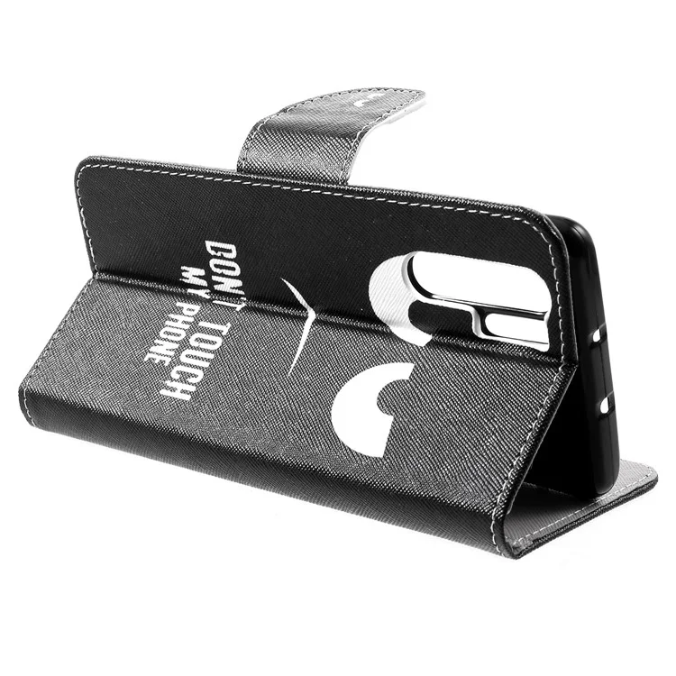 Cross Texture Pattern Printing Leather Wallet Phone Case per Huawei P30 Pro - Non Toccare Il Mio Telefono