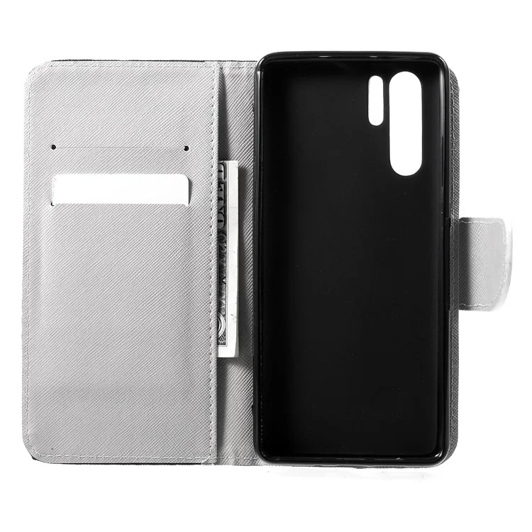 Cross Texture Pattern Printing Leather Wallet Phone Case per Huawei P30 Pro - Non Toccare Il Mio Telefono