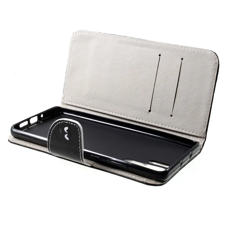 Cross Texture Pattern Printing Leather Wallet Phone Case per Huawei P30 Pro - Non Toccare Il Mio Telefono