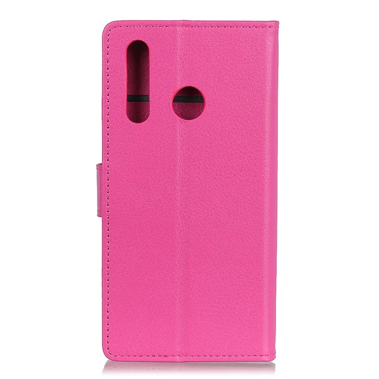 Per Huawei P30 Lite Shock Protep Telefono Copertura Della Custodia in Pelle Del Portafoglio Per la Pelle Litchi - Rosa