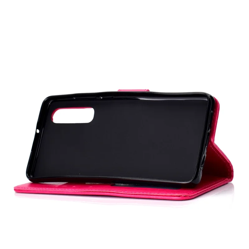 For Huawei P30 Protection Shell Mandala Flower Wallet PU Leather Case - Red