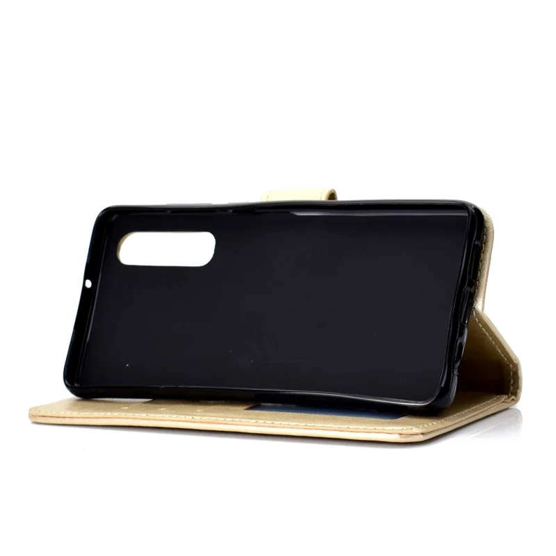 For Huawei P30 Beskyttelsesdæksel Mandala Blomst Wallet PU Læder Case - Guld