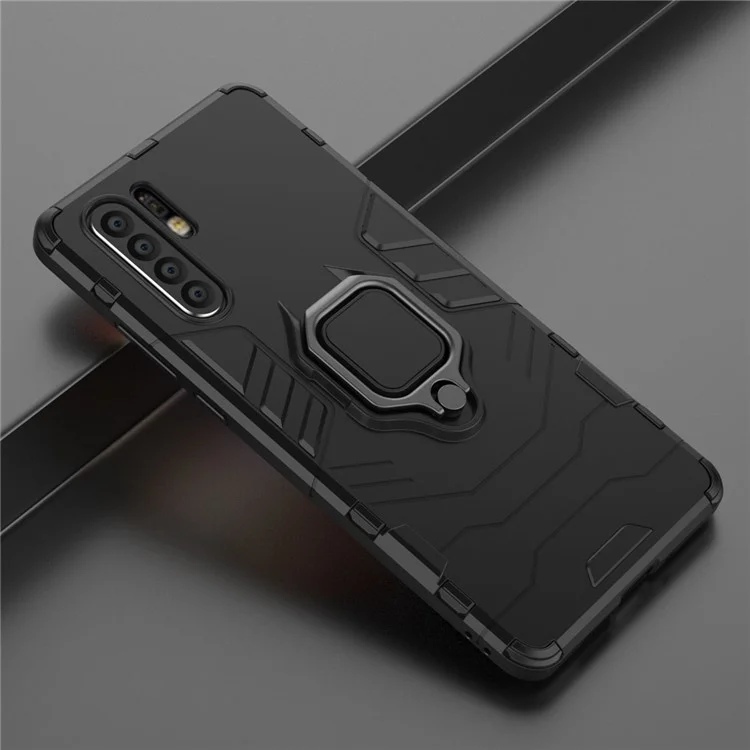 Finger Ring Kickstand PC + TPU Hybrid Telefono Per Huawei P30 Pro - Nero