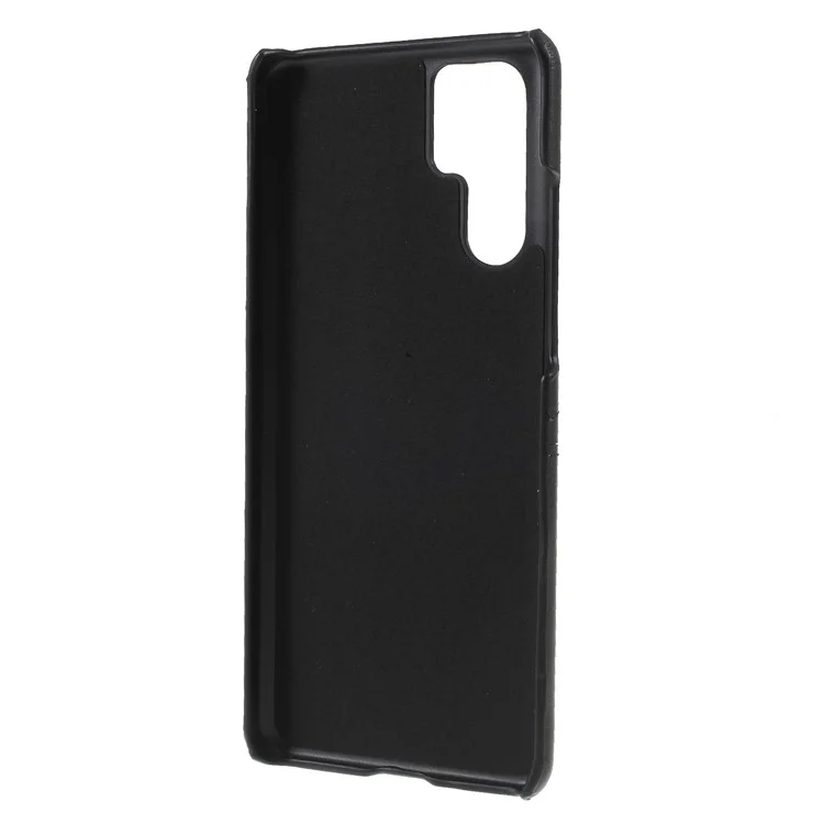 [Double Card Slots] PU Leather Coated PC Phone Cover for Huawei P30 Pro - Black