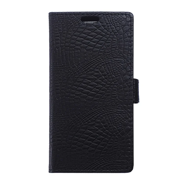 Croco Skin Wallet Leather Stand Case for Huawei P9 - Black