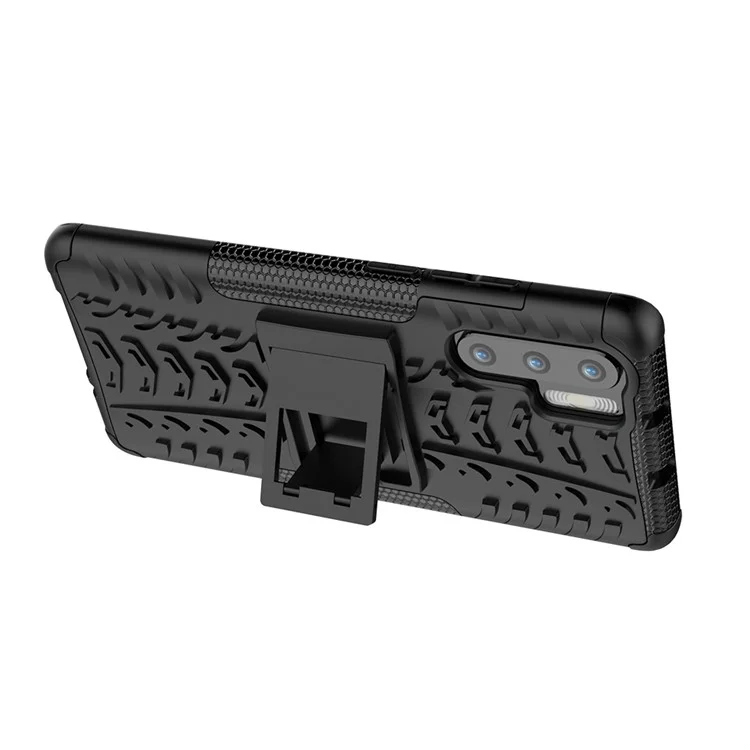 Anti-slip PC + TPU Hybrid Case with Kickstand for Huawei P30 Pro - Black