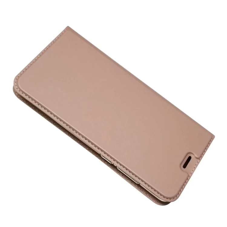 Auto-absorbed Stand Leather Cover with Card Slot for Huawei P30 - Rose Gold