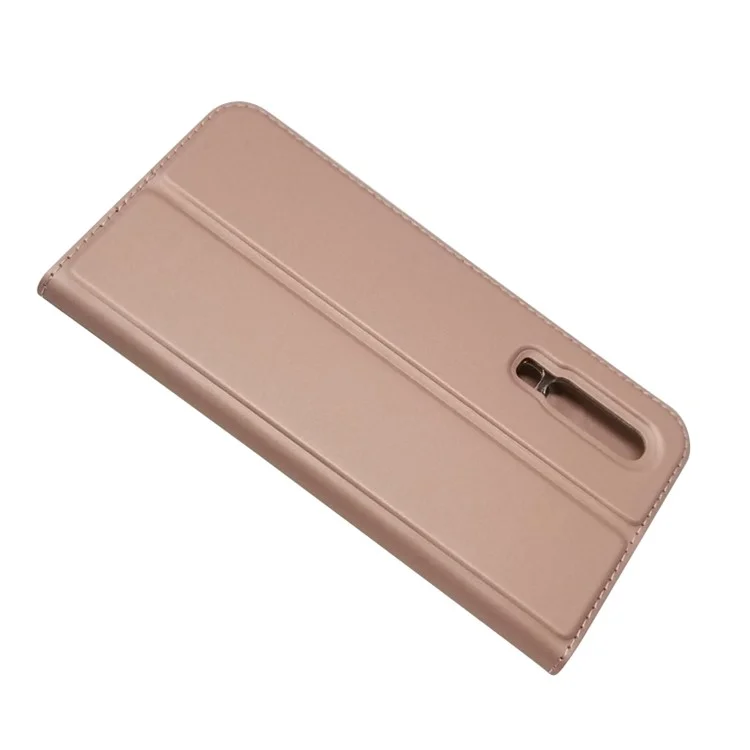 Auto-absorbed Stand Leather Cover with Card Slot for Huawei P30 - Rose Gold