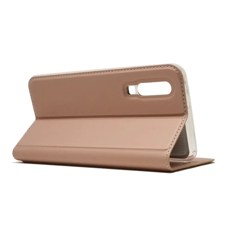 Auto-absorbed Stand Leather Cover with Card Slot for Huawei P30 - Rose Gold