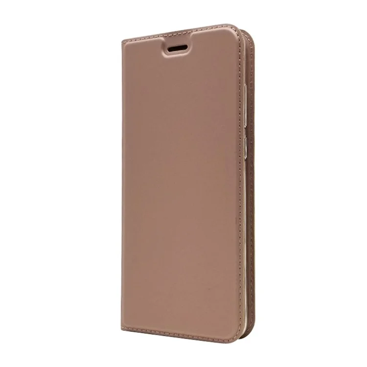 Auto-absorbed Stand Leather Cover with Card Slot for Huawei P30 - Rose Gold