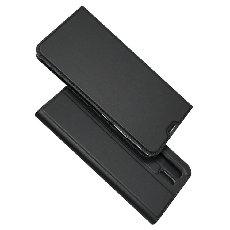 Estuche de Cuero de Soporte Automático Con Autos Con Ranura Para Tarjetas Para Huawei P30 Pro - Negro